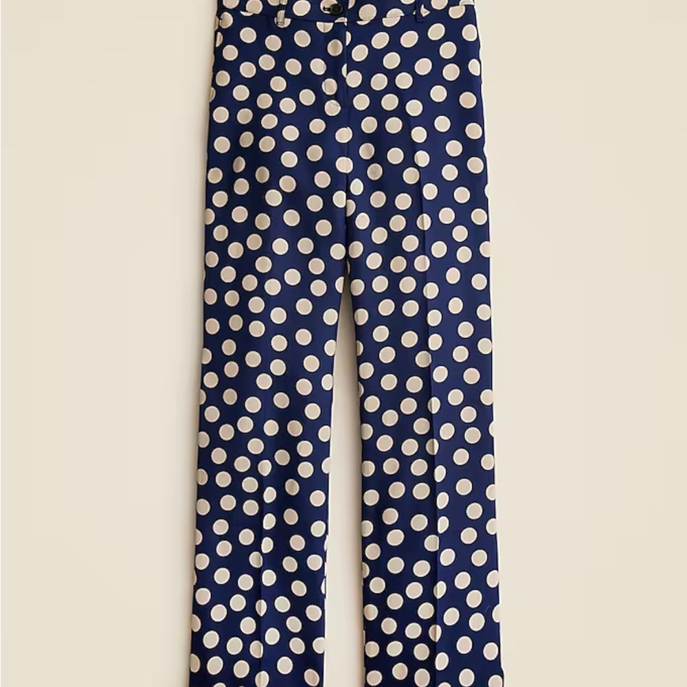 J. Crew Blue and White Polka Dot Pants